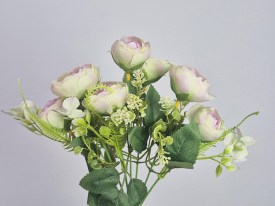 Ramo flores artificiales pimpollos violaceos cerrados